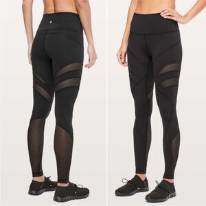 Lululemon Wunder Under High Rise Tight Mesh Black 6
